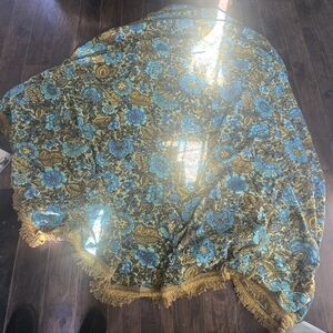 Bates Bedspreads | 70s Floral Bedspread with Fringe Queen